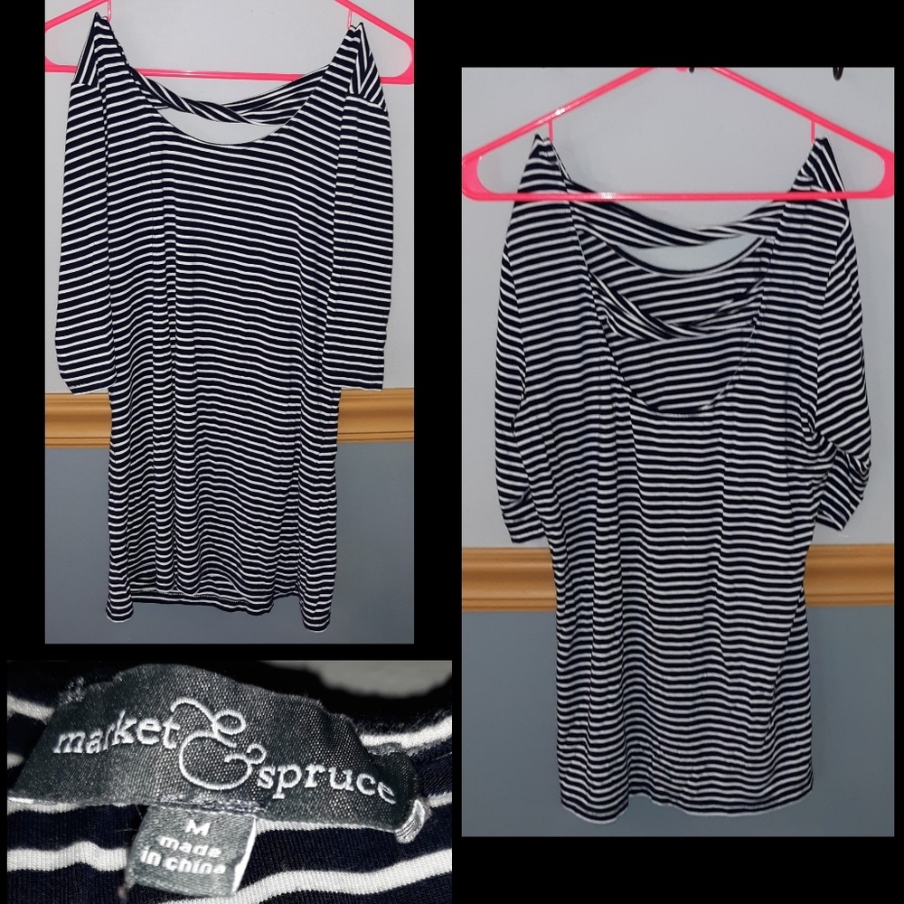 Market and Spruce Double Crossed Back Top
